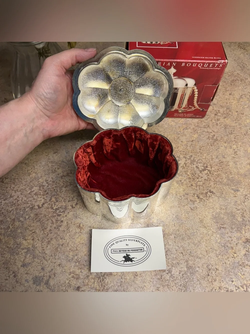 Vintage Godinger silver plated jewelry box